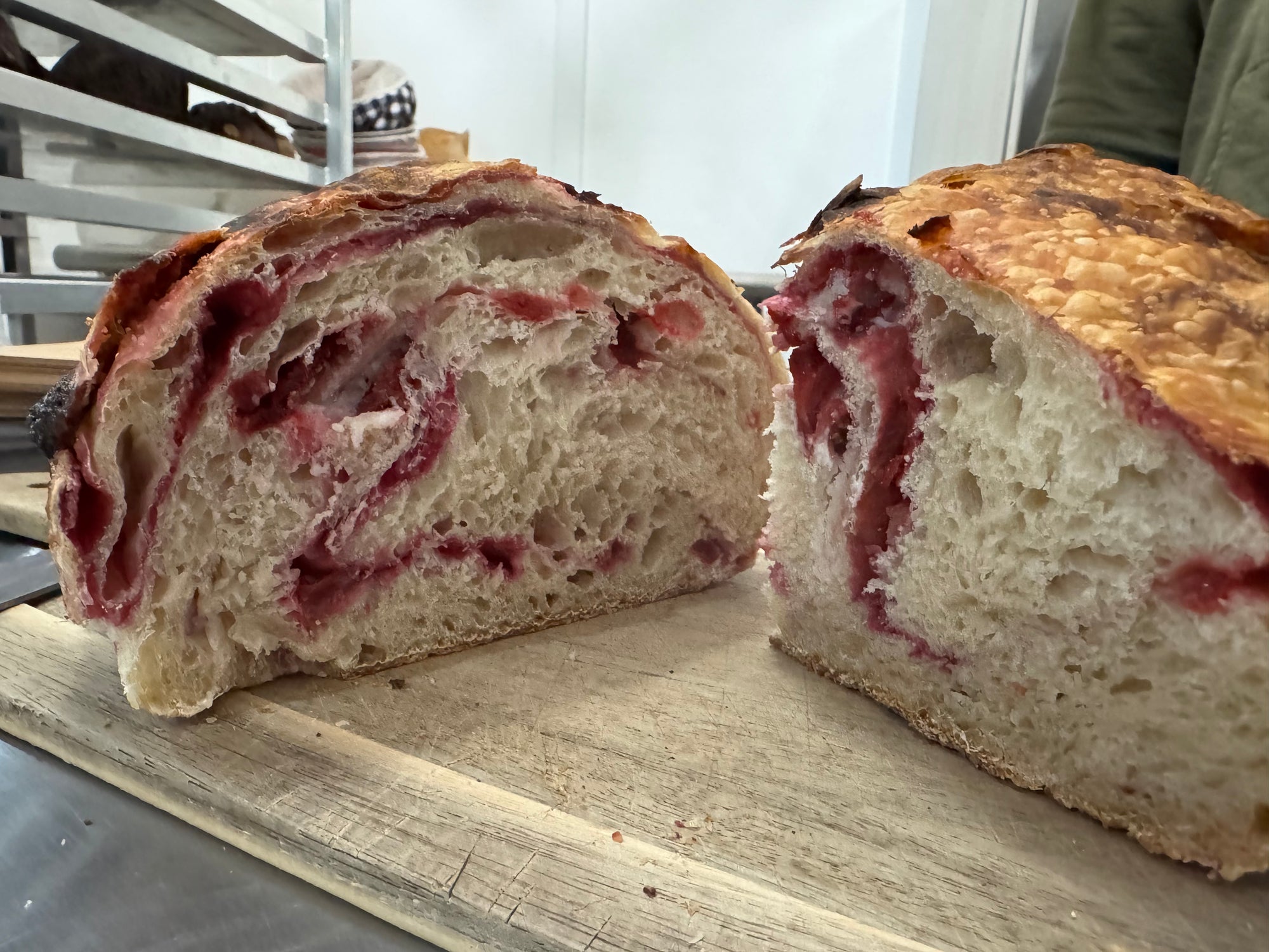 The “Love Bug” - Fresh White Chocolate Strawberry Dragonfruit Sourdough Loaf