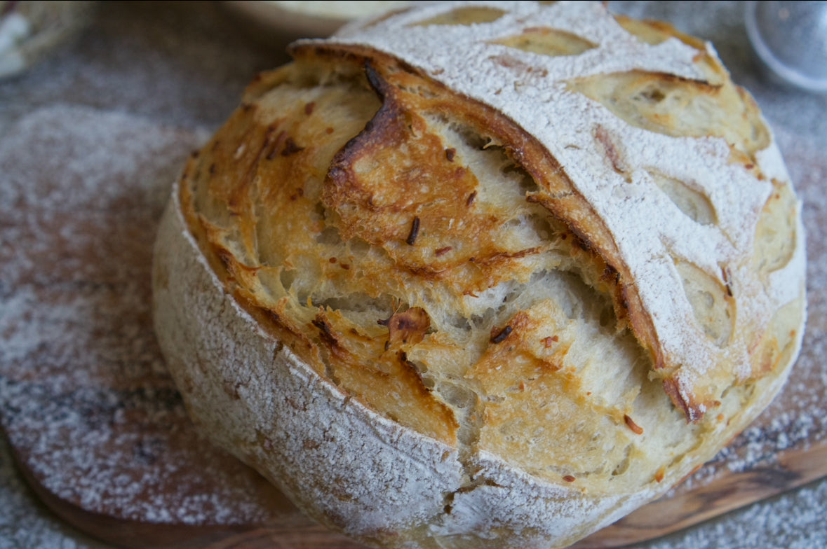 The "Stinky Bee" Fresh Asiago, Garlic & Herb Sourdough