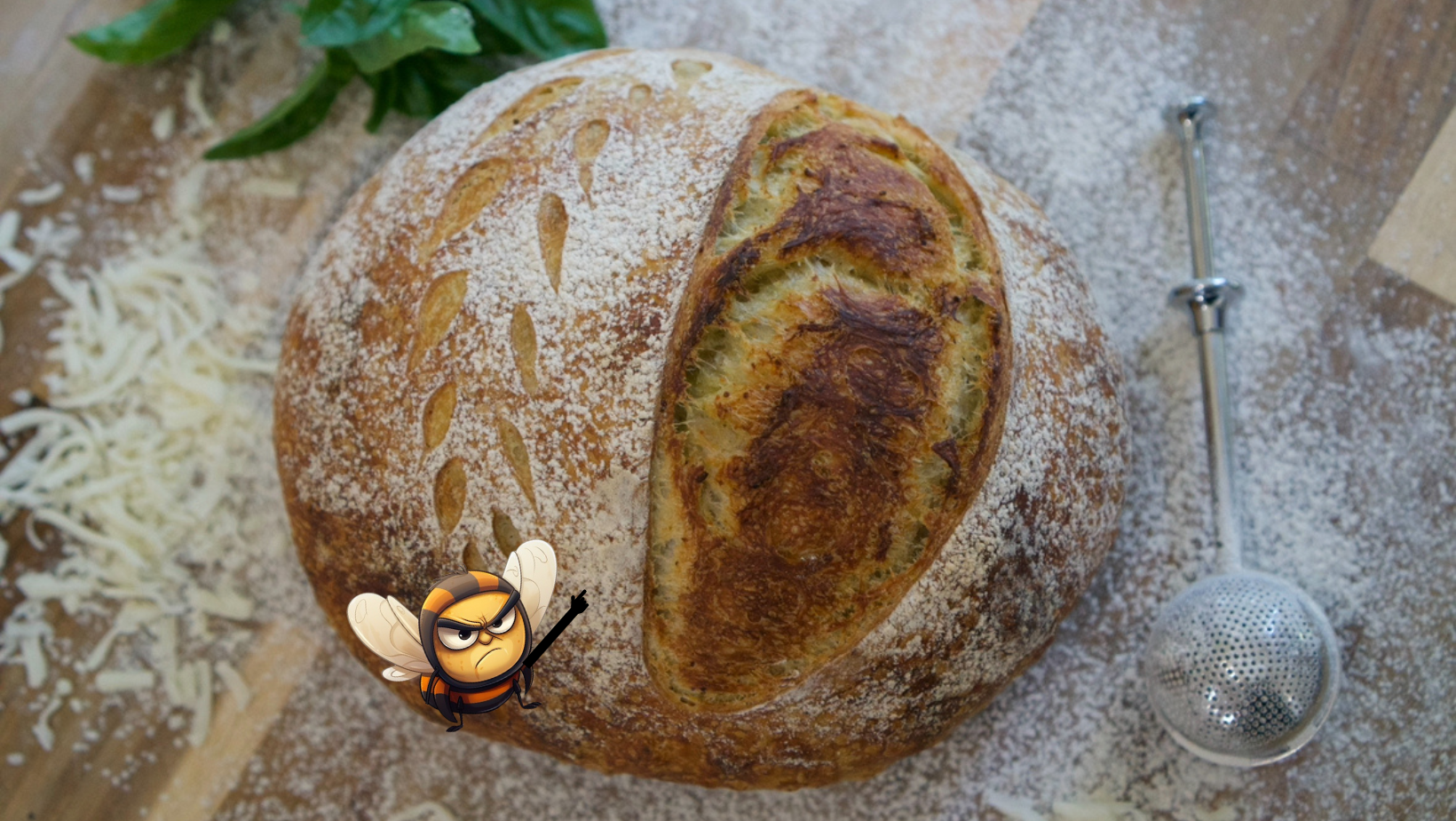 The "Basil Instinct" - Basil Pesto & Mozzarella Fresh Sourdough Bread