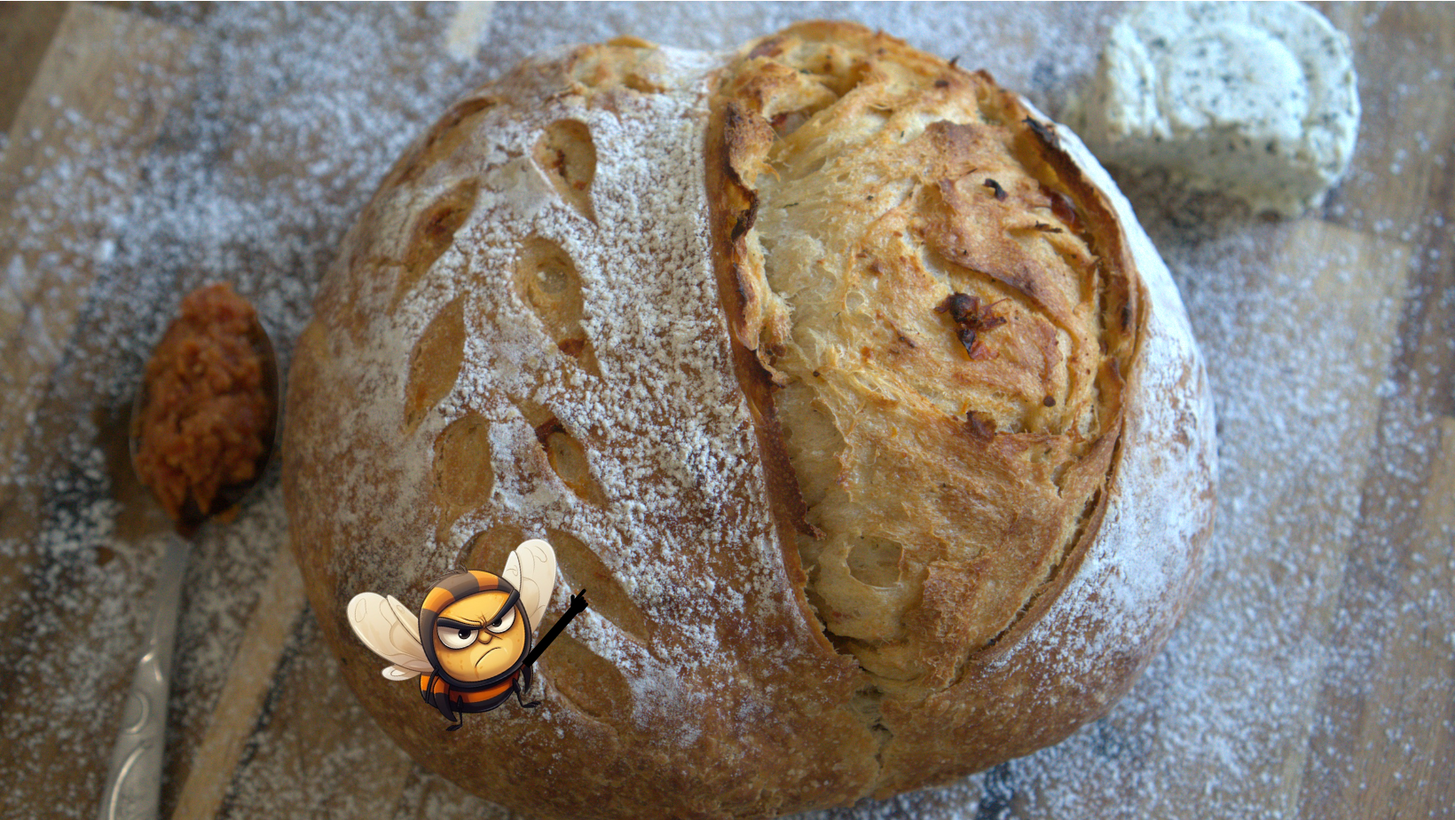 The "Sun-Dried Savage" – Fresh Sundried Tomato Pesto & Boursin Garlic Herb Sourdough