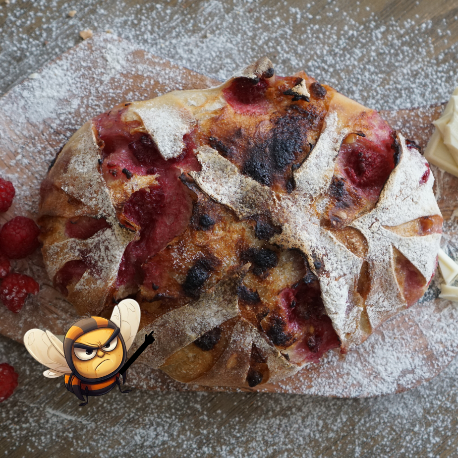 "White RaspBEEry" Fresh Raspberry White Chocolate Sourdough