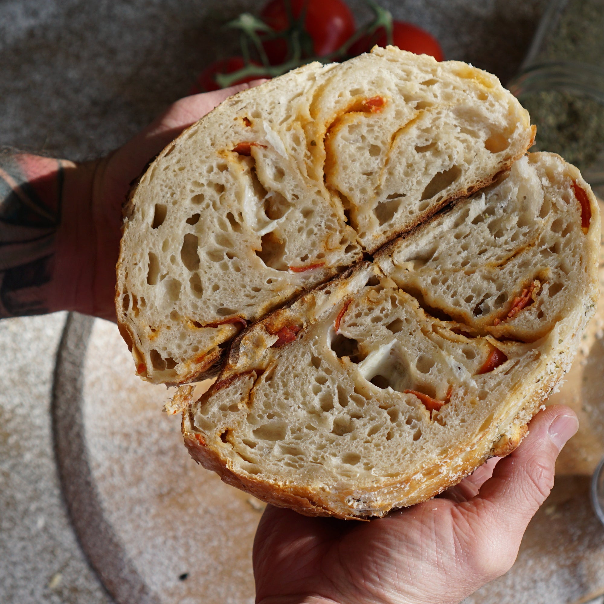 "The BEE-Journo" Fresh Pepperoni Pizza Sourdough Bread